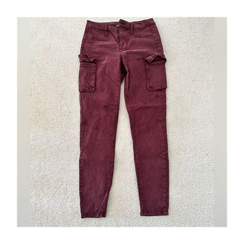 Massimo High Rise Maroon Cargo Pants Jeggings
